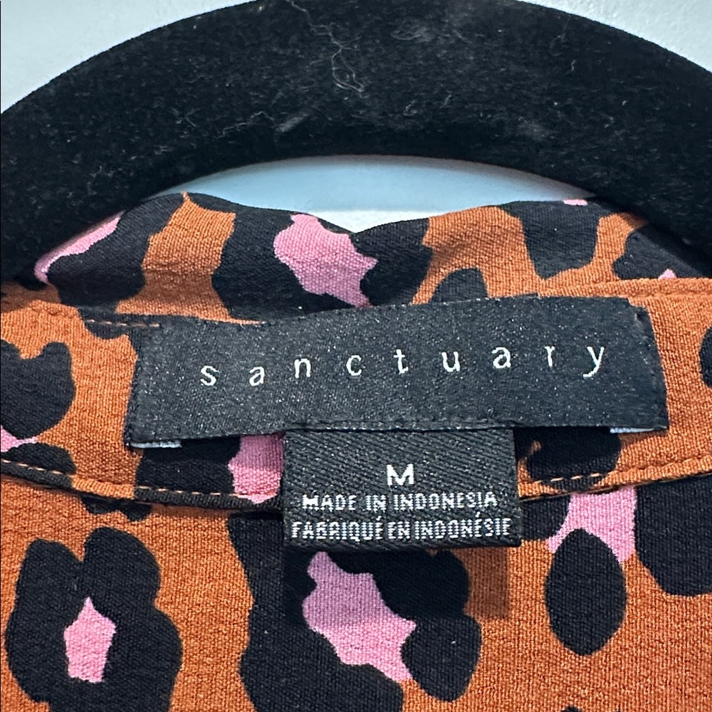 Sanctuary Rust Leopard Print Button-Down with Pin… - image 3